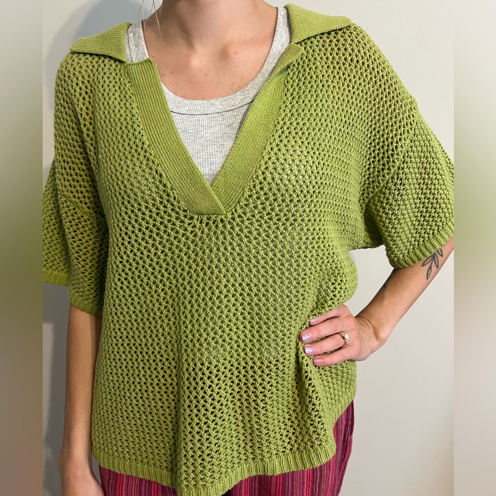 Double Zero Size S/M Knit Green Top